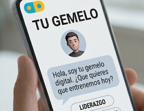 Ilustración del gemelo digital que dialoga con el alumno.