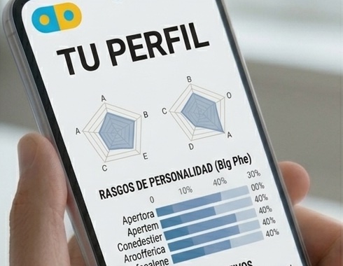 Ilustración del perfil del alumno con sus datos psicométricos.